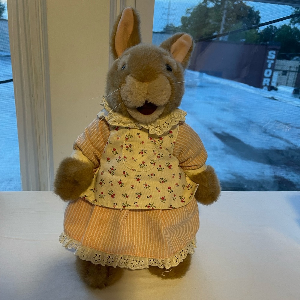 Bunny rabbit collection color brown with dress can stand up by herself
